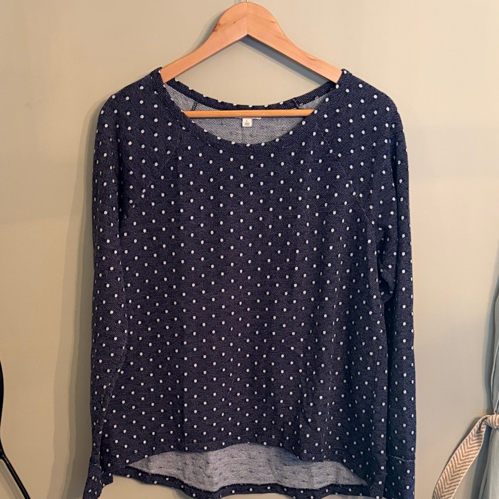 GAP Dark Blue Blouse with White Dots